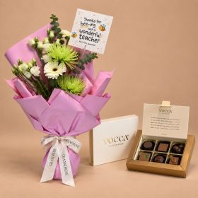 Grateful Grades Bouquet with Vocca Ivory Chocolates 60gm & Card