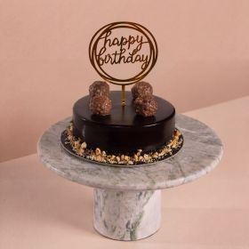 Ferrero Rocher Cake with Happy Birthday Stick