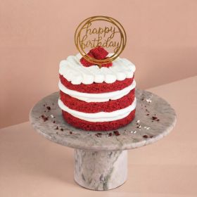 Mini Red Velvet Cake with Happy Birthday Stick
