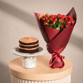 Velvet Bloom with Mini Fudge Cake
