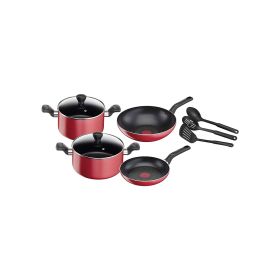 Tefal Super Cook Non Stock Aluminum Cookware Set - Red
