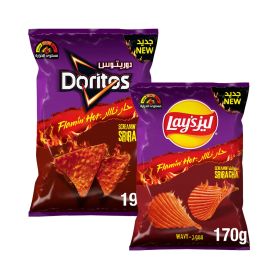 Doritos & Lays Flamin Hot Sriracha Twin Pack Chips