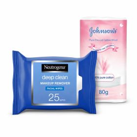 Neutrogena Deep Wipes + J&J Cotton Wool