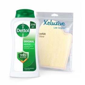 Dettol Shower Gel Original + Xcluzive Loofah Gloves