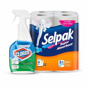 Clorox Multipurpose Cleaner + Selpak Kitchen Rolls