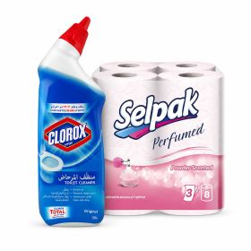 Clorox Original + Selpak Toilet Rolls