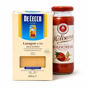 De Cecco White Lasagna Pasta 500g + Molisana Bolognese Sauce 340g