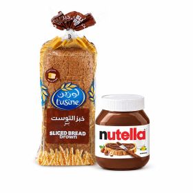 Lusine Sliced Brown Bread 600g + Nutella Hazelnut Spread 750g