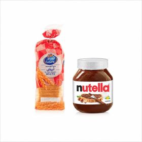 Lusine Sliced White Bread 600g + Nutella Hazelnut Spread 750g