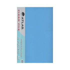 Atlas 10 Pocket Blue A4 Clear File
