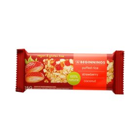 The Beginnings Puffed Rice Strawberry Coconut Bar