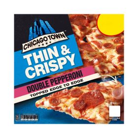 Chicago Town Thin & Crispy Double Pepperoni Pizza (Non Halal)