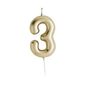 Hootyballoo Number 3 Gold Candle