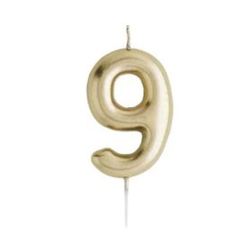 Hootyballoo Number 9 Gold Candle