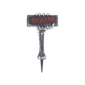 Beware Plastic Sign with Sticker 28X53Cm 