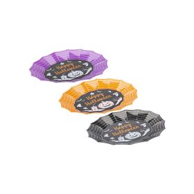 Oval Web Shaped Tray With Decal Assorted