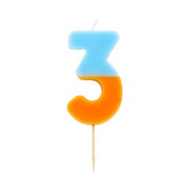 Talking Tables Orange Dipped Number 3 Birthday Candle
