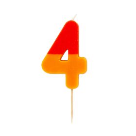 Talking Tables Orange Dipped Number 4 Birthday Candle