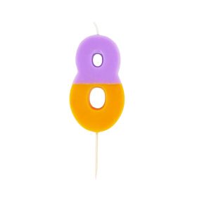 Talking Tables Orange Dipped Number 8 Birthday Candle
