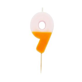 Talking Tables Orange Dipped Number 9 Birthday Candle
