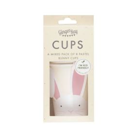 Ginger Ray Assorted Pastel Colors Bunny Shaped Disposable Cups