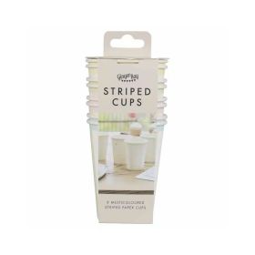 Ginger Ray Multicolored Striped Paper Cups