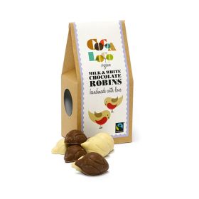 Cocoa Loco Organic Robins Milk & White Chocolates