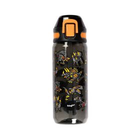 Fringoo Dinosaur Robot 600ML Straw Bottle