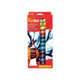 Funbo Acrylic Paint Set 12 Colors 12ML Tube