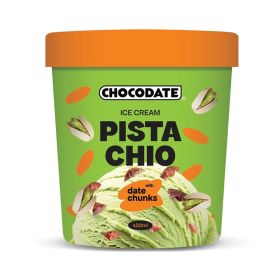 Chocodate Pistachio Ice Cream with Date Chunks