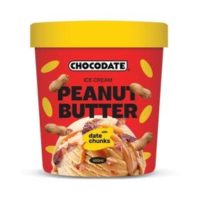 Chocodate Peanut Butter Ice Cream with Date Chunks