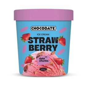 Chocodate Strawberry Ice Cream with Date Chunks