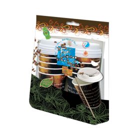 Fun Ruffles Paper Cup with Lid + Stirrer