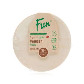 Fun Wooden Round Poplar Plates