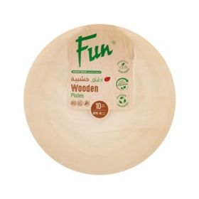 Fun Wooden Round Poplar Plates