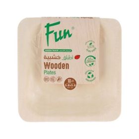 Fun Wooden Square Poplar Plates