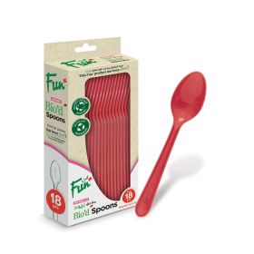 Fun Colors Bio Ruby Red Spoons