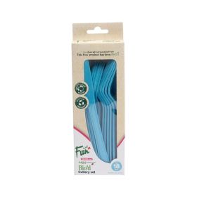 Fun Colors Biodegradable Cutlery Set Ice Blue