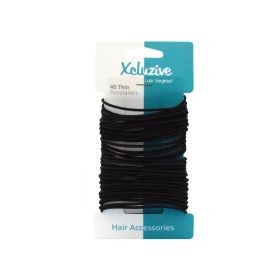 Xcluzive Black Thin Ponytailers