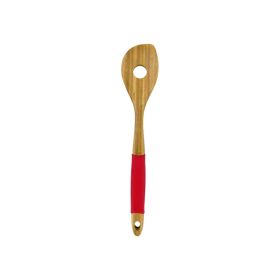 Home Pro Bamboo Slotted Spoon Red