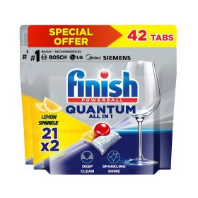 Finish Quantum All In 1 Lemon Sparkle Dishwasher Detergent