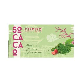 Socacao Matcha & Strawberry Chocolate Bar