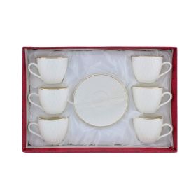 Shallow Cup and Saucer With Gold Rim FPR021