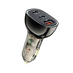 Wiwu 80W Dual Type-C+Usb Car Charger - Grey