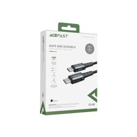 Acefast USB-C To USB-C Aluminum Alloy Charging Data Cable 1.2m Black