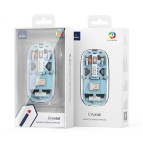 Wiwu Crystal Transparent Magnetic Wireless Mouse - Blue