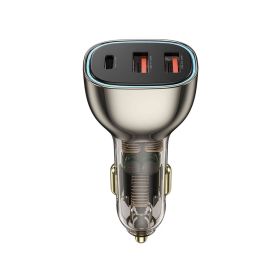 Wiwu 90W Zinc Alloy Translucent Black Geek Car Charger