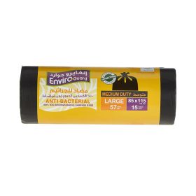 Enviro Guard Anti-Bacterial 85X115CM 57 Gallon Large Black Garbage Bags