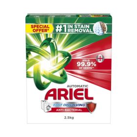 Ariel Anti-Bacterial Laundry Detergent Powder For Front & Top Load 2.5KG