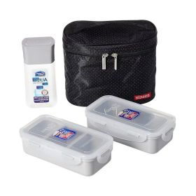 Lock & Lock Black Lunch Bag Set